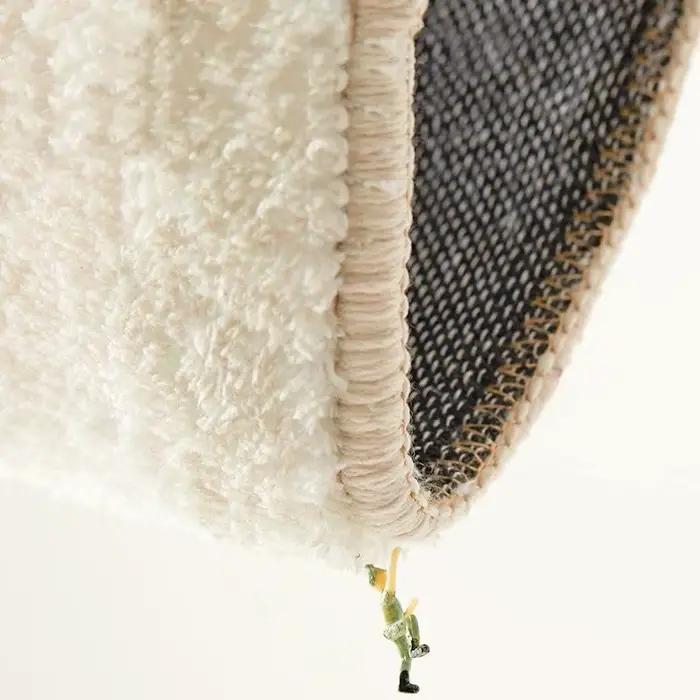 VIKAMA tapis de zone nordique rond mignon en forme de fleur Shaggy doux court Pile anti-dérapant