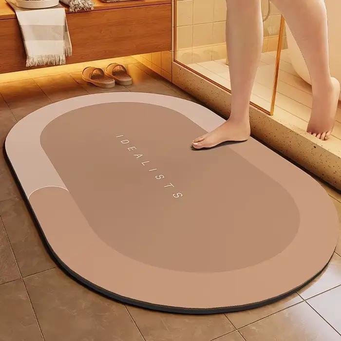Tapis de bain minimaliste en diatomite