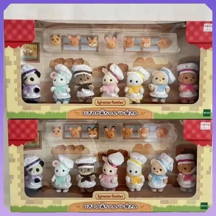 Sylvanian familles figurines d'anime maison de jeu mignon bébé poupée jouet boulangerie Chef groupe de sept Kawaii jouet cadeau personnalisé pour enfants