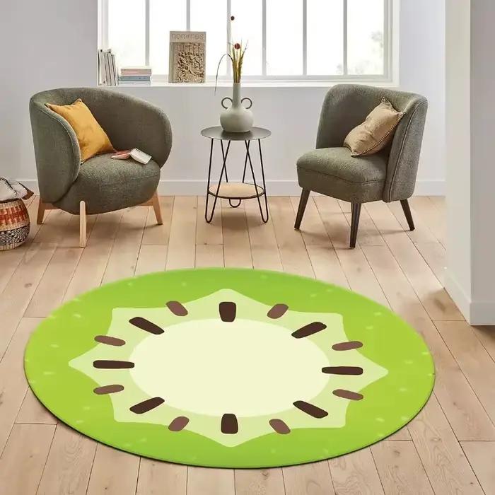 VIKAMA – tapis rond à motif Kiwi