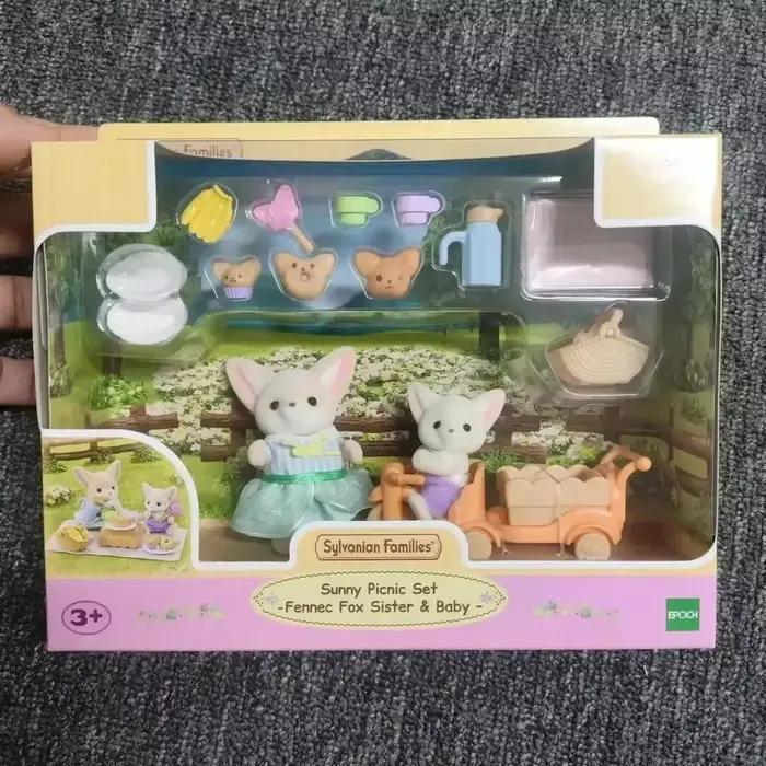 Sylvanian Families Anime Figure Ensemble de meubles pour enfants, figurines d'action, modèle Kawaii, pendentif, cadeau d'anniversaire mignon, jouets pour filles
