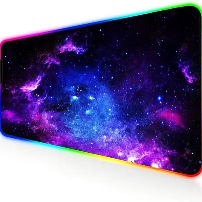 Tapis de souris de jeu RGB personnalisé XXL, 12 Modes LED, grand clavier d'ordinateur en caoutchouc antidérapant, pour ordinateurs PC portables et de bureau