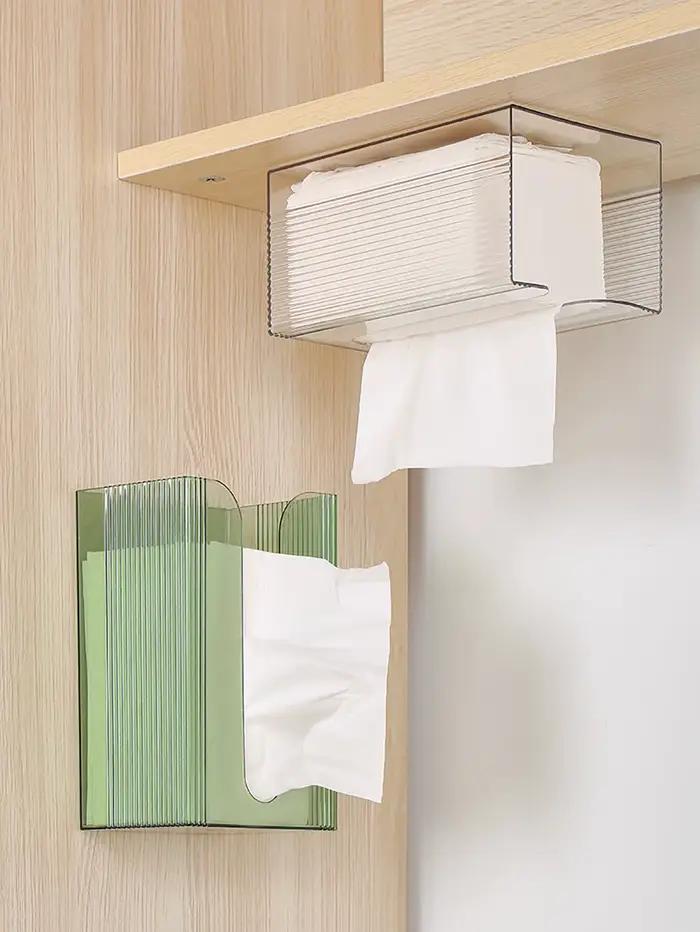 Boîte à mouchoirs auto-adhésive murale pour salle de bain