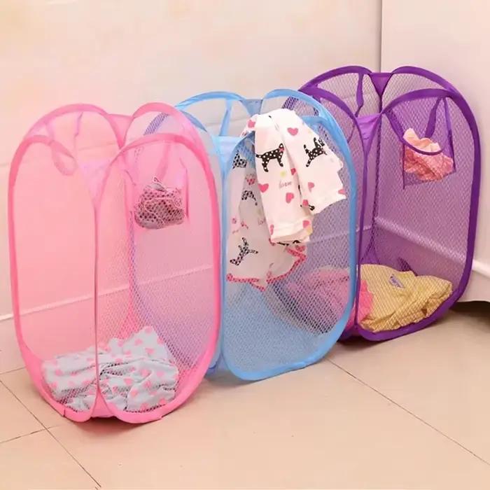 Panier à linge en maille pliable