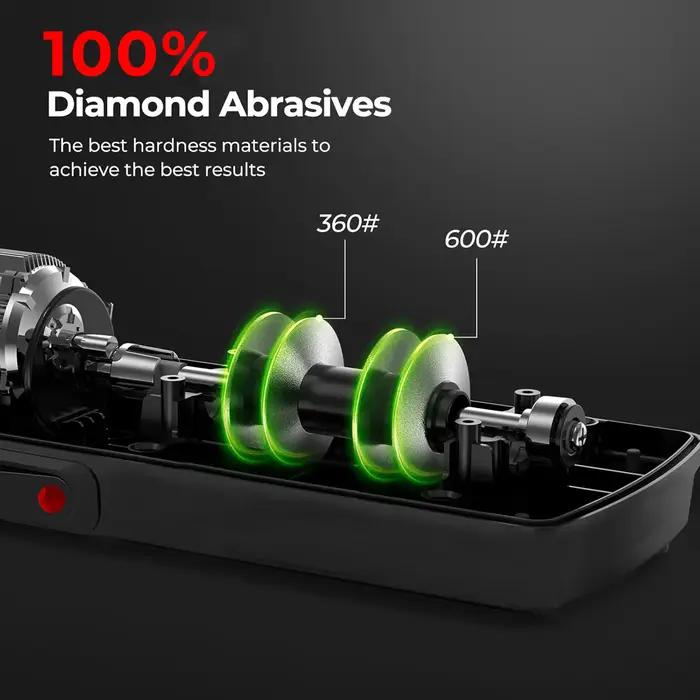 Aiguiseur de couteaux de cuisine électrique avec affûtage 100 % diamant – 20 °   Affûtage de précision pour une récupération instantanée de la tranchantise