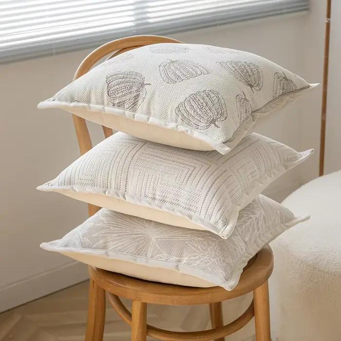 Juste de coussin Jacquard de style crème INS