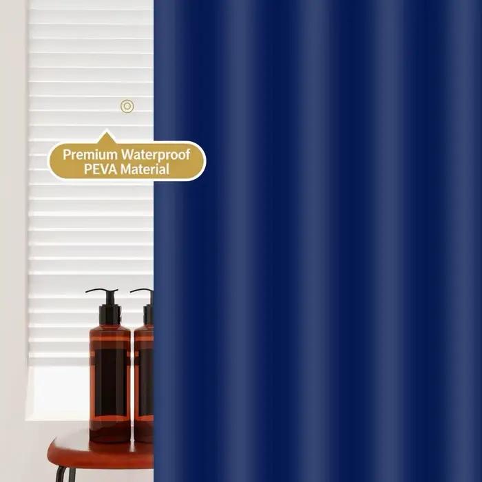 Rideau de douche bleu marine