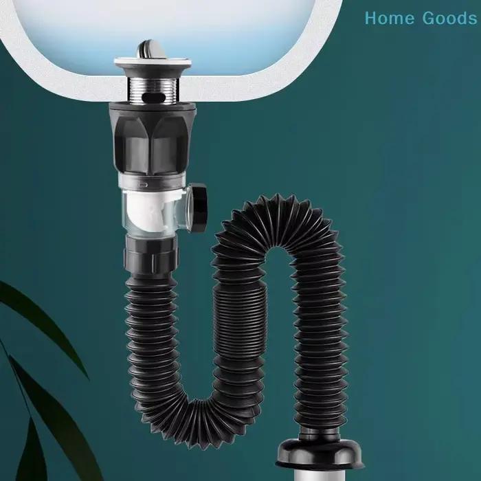 Tuyau de vidange mural universel en acier inoxydable pour lavabo, accessoires de cuisine et salle de bain, anti-odeur