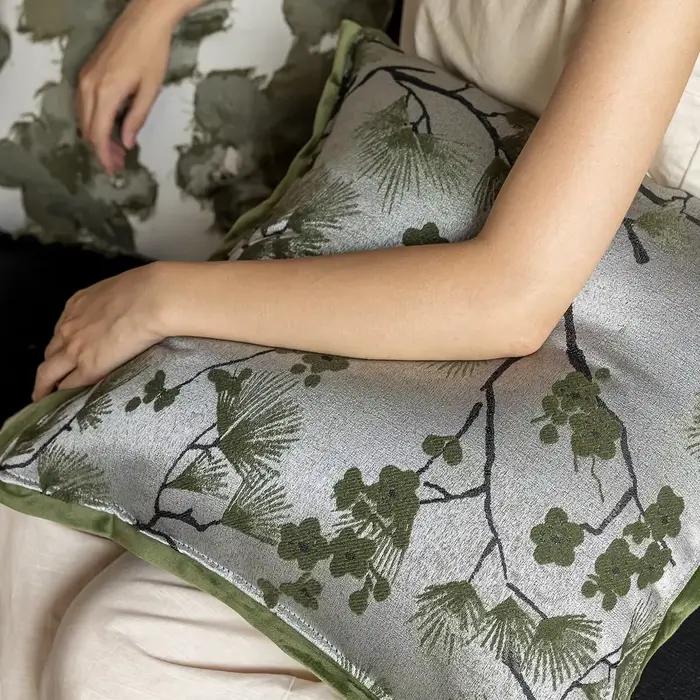 Juste de coussin vert rétro moderne 45x45cm