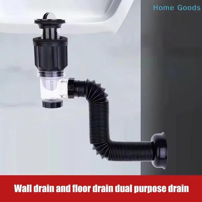 Tuyau de vidange mural universel en acier inoxydable pour lavabo, accessoires de cuisine et salle de bain, anti-odeur
