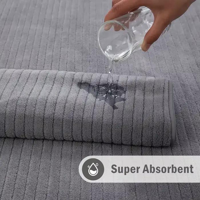 Ensemble de 8 serviettes de bain - 4 débarbouillettes, 2 serviettes pour le visage et 2 serviettes de bain - Absorbantes et à séchage rapide, idéales pour la salle de bain, la salle de sport et l'hôte