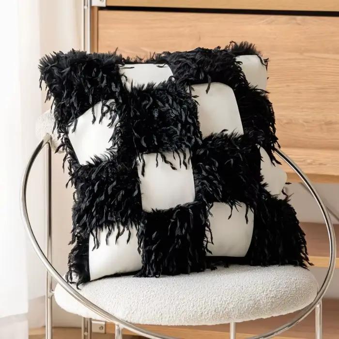 Housse de coussin à carreaux à bulles