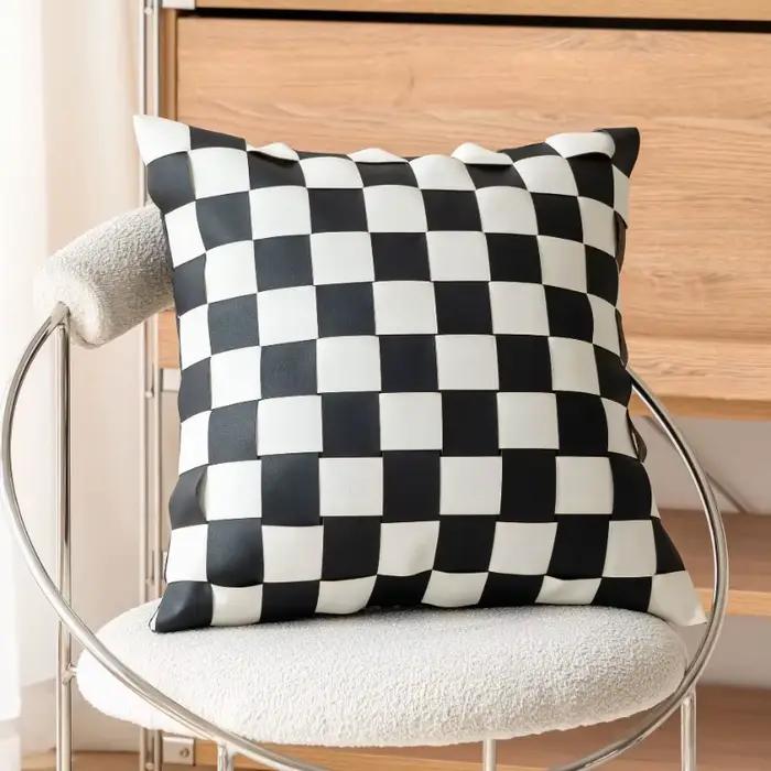 Housse de coussin à carreaux à bulles