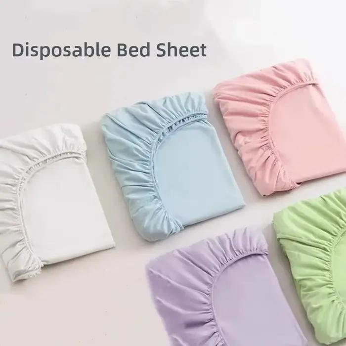 Drap-housse jetable non tissé avec élastiques pour lit simple, housses de matelas double, drap de lit jetable antidérapant pour hôtel