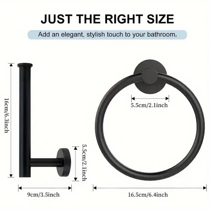 Ensemble de matériel de salle de bain 2 pièces, ensemble d'accessoires de salle de bain en acier inoxydable comprenant un porte-serviettes et un porte-papier hygiénique, un Design d'économie