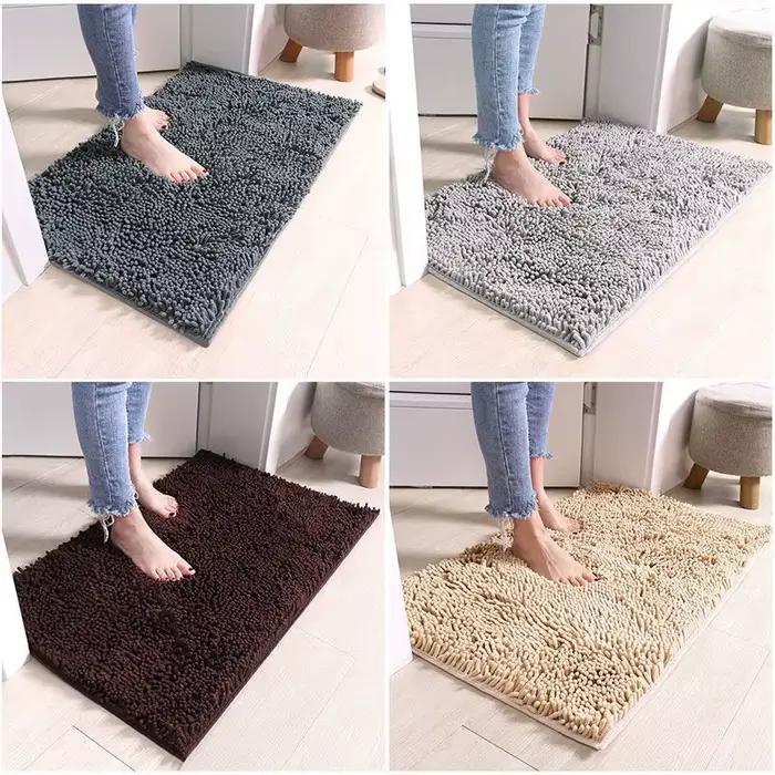 Tapis de salle de bain en chenille antidérapant