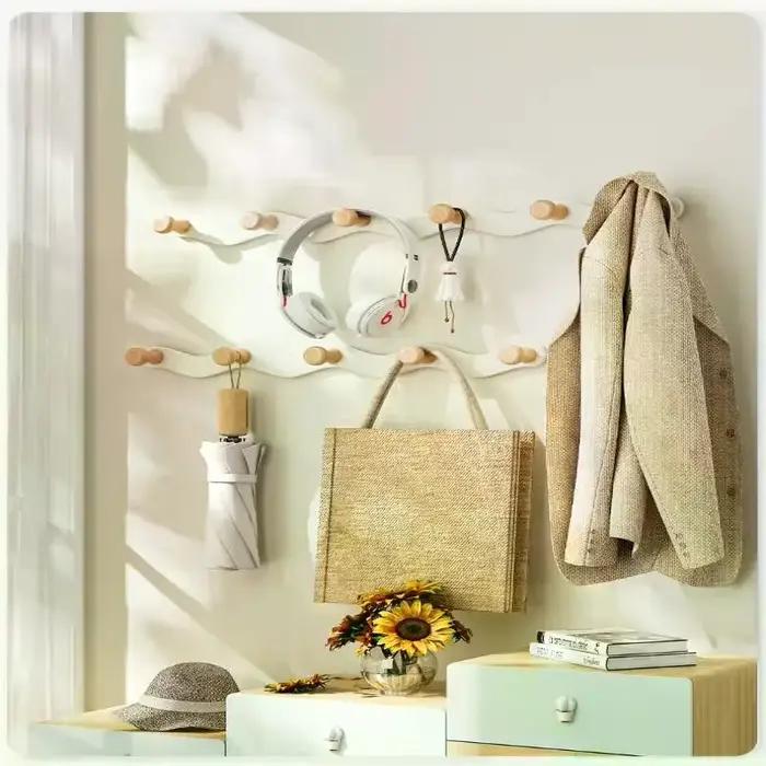 Crochet en bois pour salle de bain