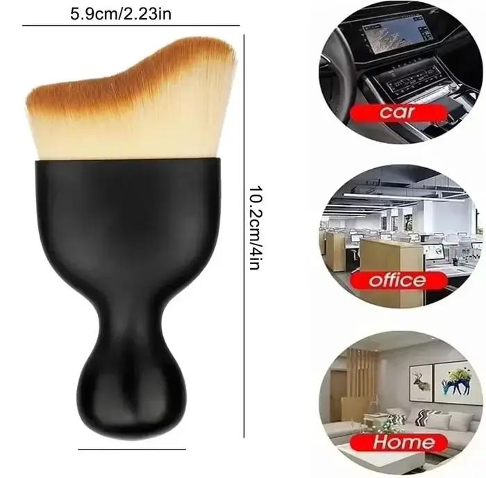 Brosse de nettoyage intérieur de voiture, climatiseur, sortie d'air, brosses de nettoyage en fourrure douce avec coquilles, dépose de poussière de crevasses, outils de brosse de détail