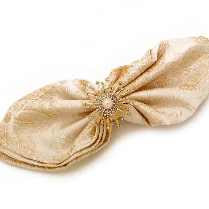 Lot de 100 porte-serviettes en métal en forme de fleur pour mariages