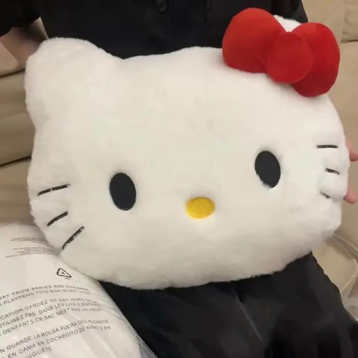 Nouveau coussin en peluche Hello Kitty, motif dessin animé mignon, pour canapé, chevet, voiture, sieste, cadeaux d'anniversaire pour fille