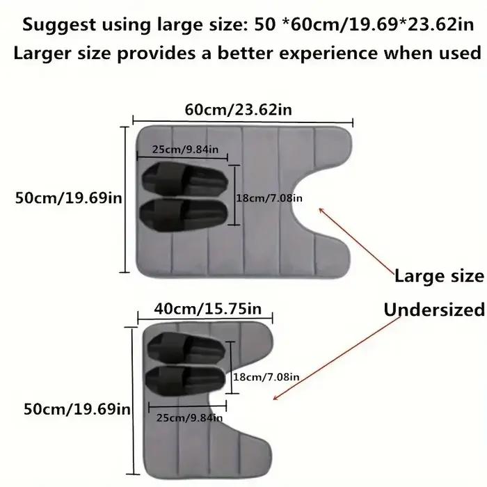 Tapis de toilette en forme de U en mousse à mémoire de forme