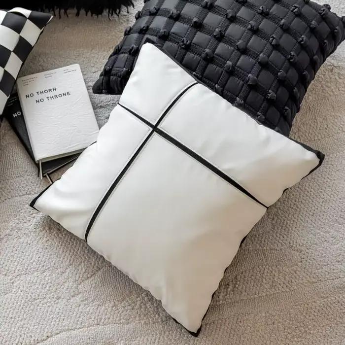 Housse de coussin à carreaux à bulles