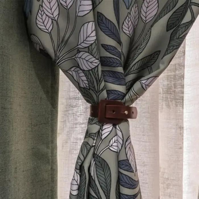 Rideau à cravate arrière boucle pu-leathers
