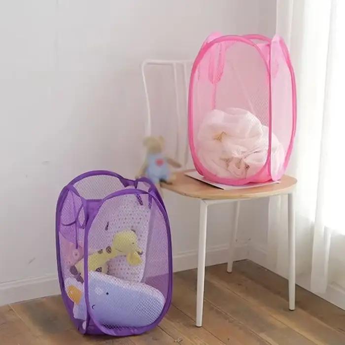 Panier à linge en maille pliable