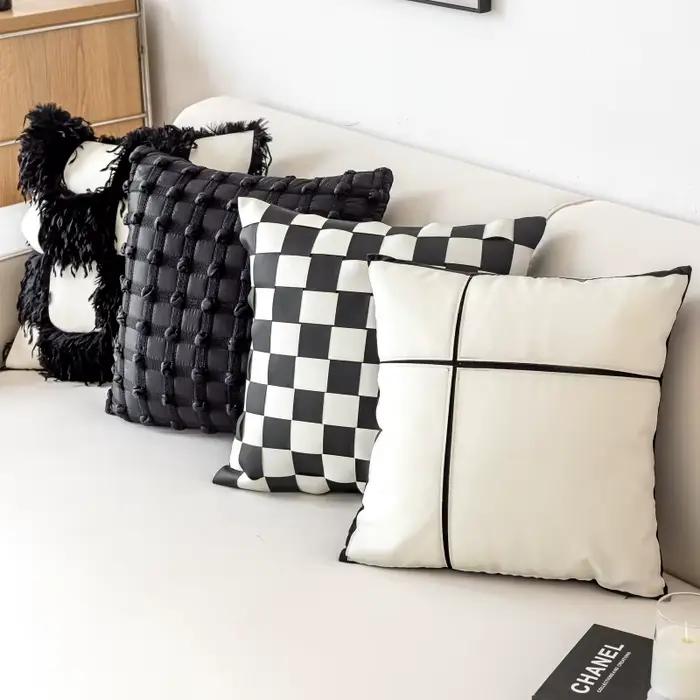 Housse de coussin à carreaux à bulles