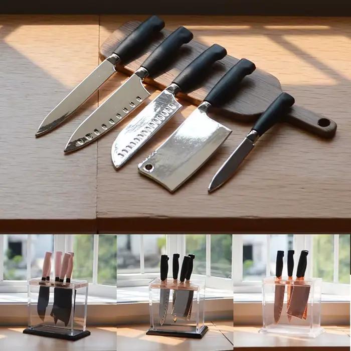 Maison de poupée Miniature, repose-couteau de cuisine, Mini ustensiles de cuisine pour maison de poupée BJD, accessoires, jouet, échelle 1/6