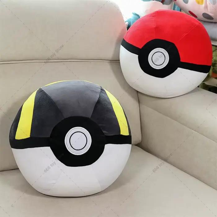Coussin Pokemon en peluche, 2 Styles, Ultra boule, oreiller, grande taille, jouets en peluche doux, poupée monstre de poche, chambre à coucher