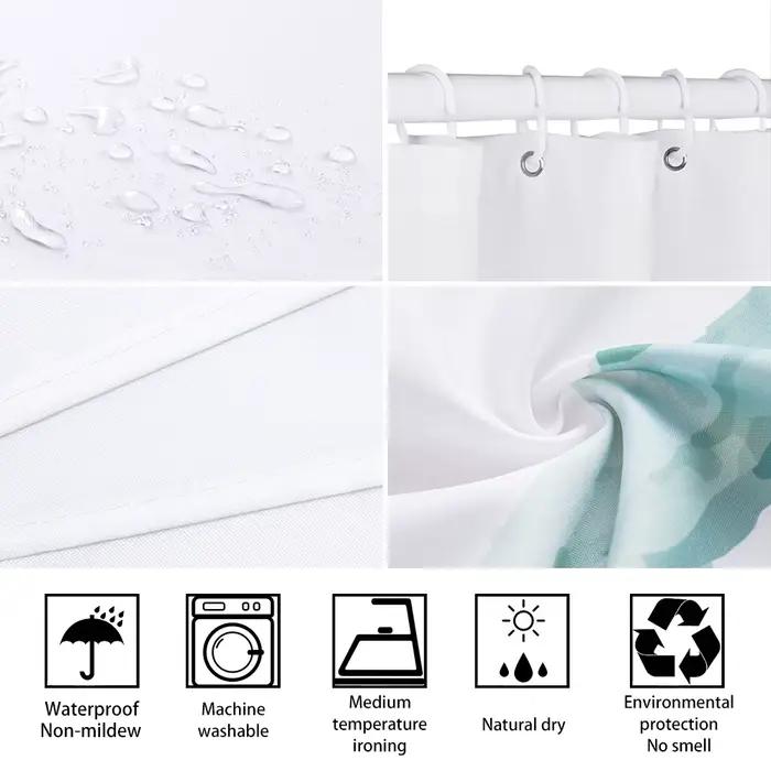 Rideau de douche floral en tissu polyester