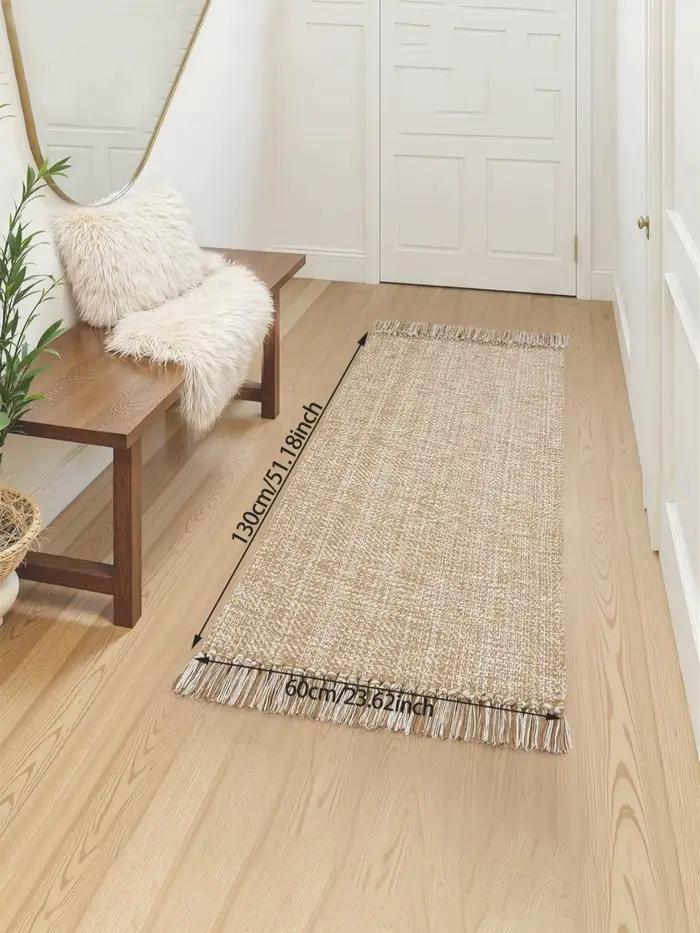 Tapis en coton et lin tissé pour salon