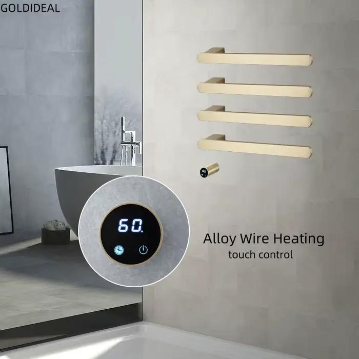 2024 nouveauté porte-serviettes chauffant électrique salle de bain contrôle intelligent sèche-serviettes SS304 fil caché 110V220V chauffe-serviettes