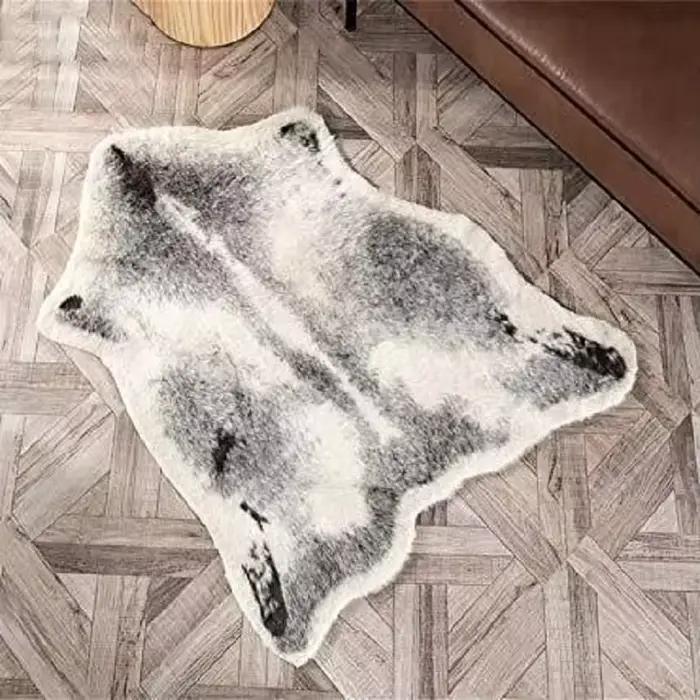 Tapis VIKAMA-tapis de chevet en Faux Animal pour chambre à coucher et salon-tapis Durable et facile à nettoyer pour la décoration de la maison