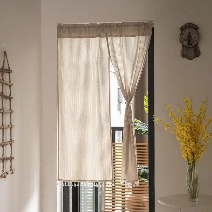 Rideau de porte en coton et lin de Style japonais