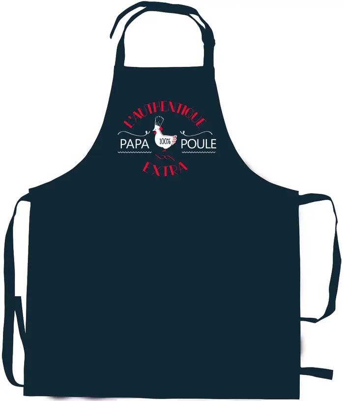 Tablier de cuisine Papa poule recycl Indigo 72 x 90