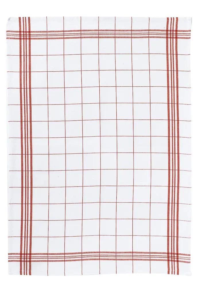 Torchon Carreaux rouge  50 X 70