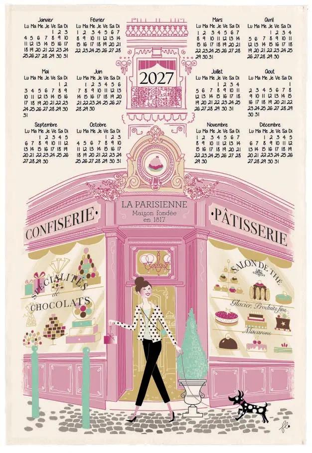 Torchon Faade Ptisserie Calendrier 2027 Ecru 48 x 72