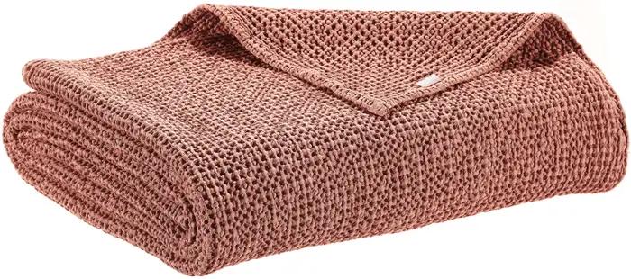 Jet de lit recycl Maia Terracotta 180 x 260
