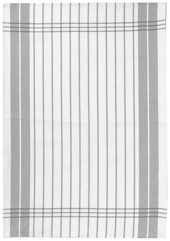 Torchon Petites Rayures gris  50 X 70