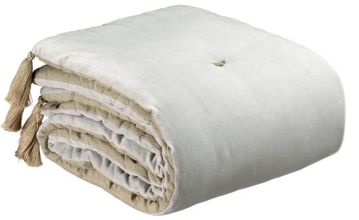 Edredon pompons Elise Perle 80 x 180