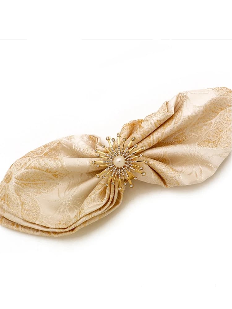 Lot de 100 porte-serviettes en métal en forme de fleur pour mariages, réceptions, banquets et dîners