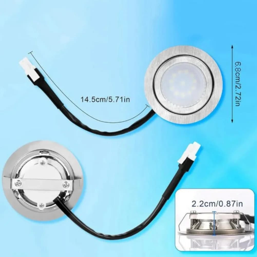 Lumière de poêle intégrée à LED: lampe ronde commune 12V pour hotte de cuisine lumineuse, trou d'amp