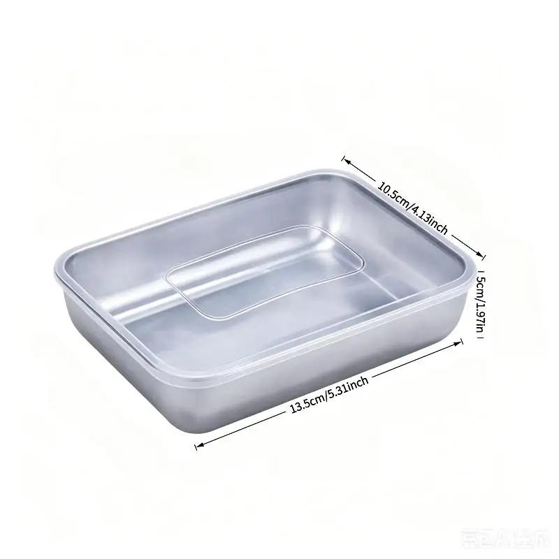 Contenants de stockage alimentaire en acier inoxydable avec couvercles, boîtes à lunch pour cuisine,