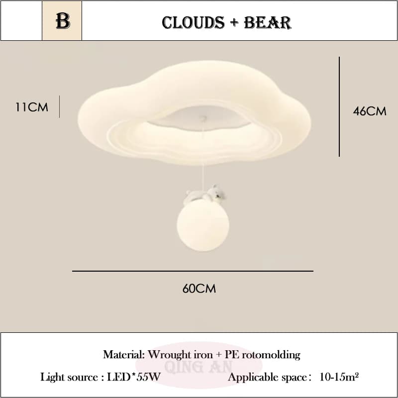 Style crème nuage plafonniers LED chambre d'enfants décor lumière moderne chaud romantique chambre d
