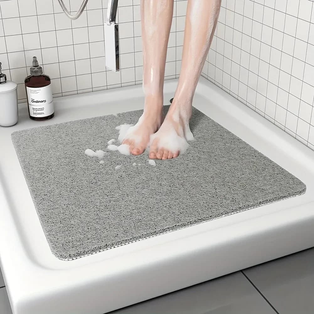 Tapis de douche/baignoire antidérapant et confortable en PVC, 1 pièce, pour zones humides, accessoir