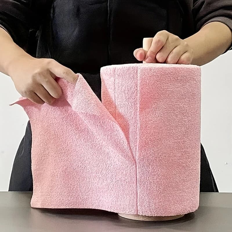 Rouleau de chiffons de cuisine réutilisables de 4M, lingettes de nettoyage lavables, serviette en pa