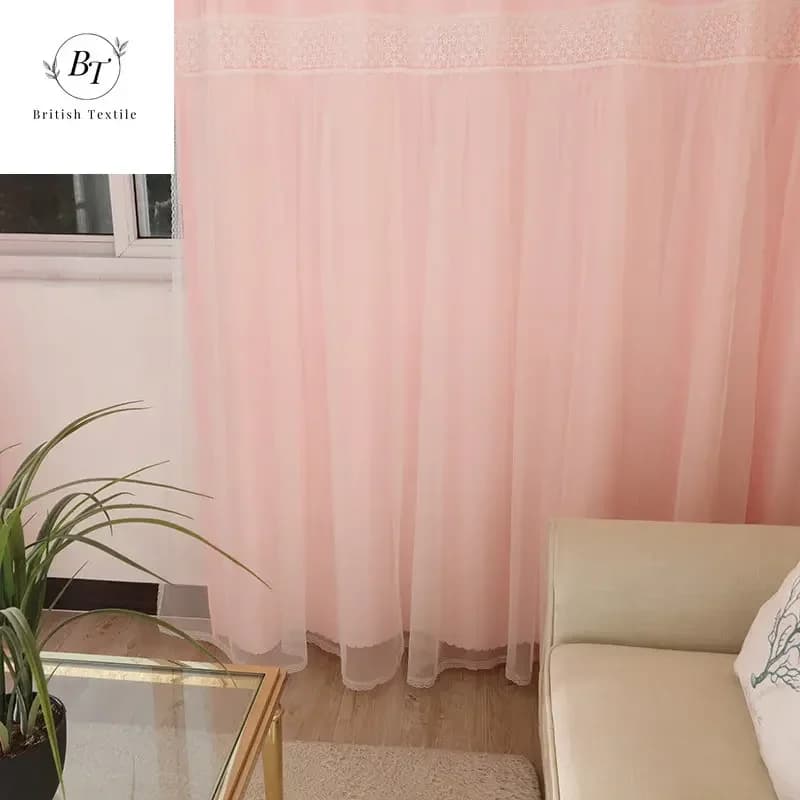 Rideau moderne pour salon salle à manger chambre rideau en dentelle Simple Style princesse rose file
