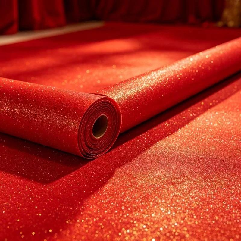 Nouveau tapis rouge scintillant, tapis long pour mariage, Noël, Thanksgiving, défilé en extérieur, t